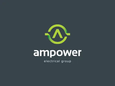 Ampower a ampower amps electrical electrical logo energy green group logo mark power