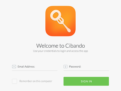 Login page cibando clean flat food restaurants simple ui user interface web web app web design
