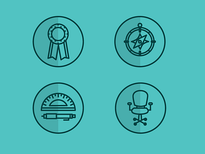 Website Icons award compass office chair pen ruler