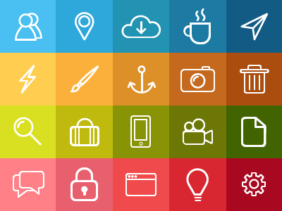 Icon Set colors design flat icon set icons ios7 lines stroke ui user interface ux webdesign