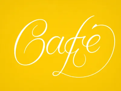 Café. calligraphy identity lettering ligature logotype travel typography