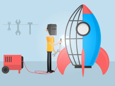 Garage (gif animation) animation character gif motion rocket