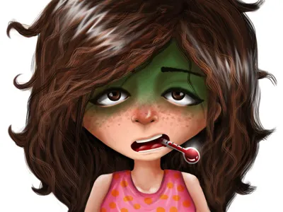Juliet Stickers for Couple App character concept face girl illustration photoshop sick stickers