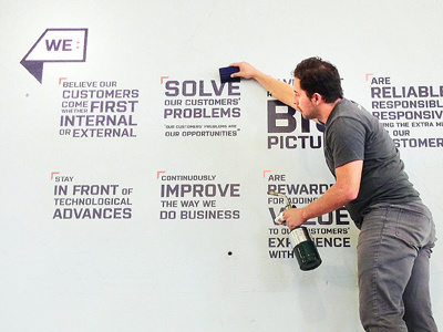 Wall Typography company values graphic design typography vinyl