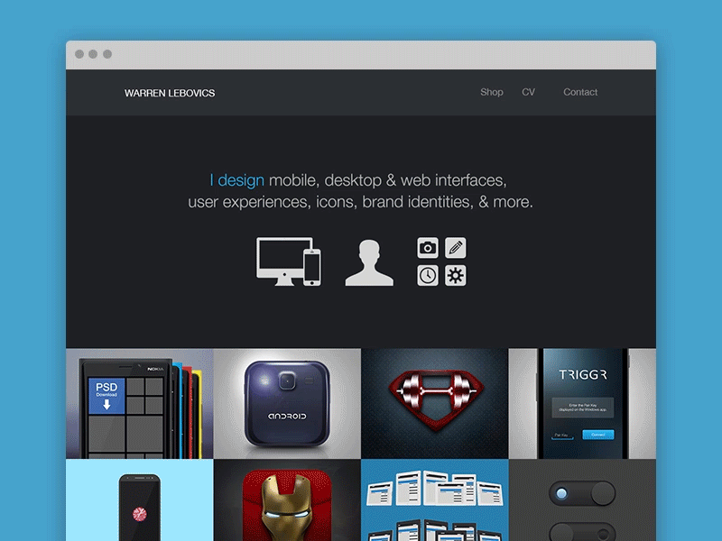 [GIF] Personal Portfolio Site animation branding dark interaction personal portfolio responsive site ui ux web design website