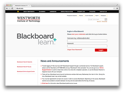 Blackboard Login Page blackboard college form higher education login university web