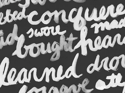Messy Type brush dark ink lettering loose script type