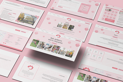 Website redesign for kindergarten, based on Montessori tower children kindergarten montessori montessori tower pink redesign ui ux