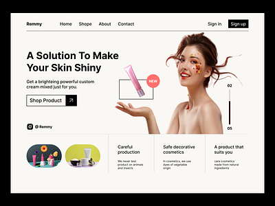 Beauty product website app branding dashboard design graphic design landing page design website design