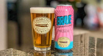 Brave Corporate Logo by Cigar City Brewing beer beer label beverage brand design branding cigar city clites craft beer craft beer design graphic design label label design label designs packaging packaging design packaging designs