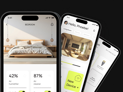 Smart Home App & Landing app design figma mob ui ux web