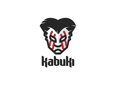 Kabuki eye face game japan kabuki logo mask samurai warrior