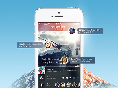 Extreme Sports App - User Interface COBE app cobe extreme ios munchen munich münchen sport spot