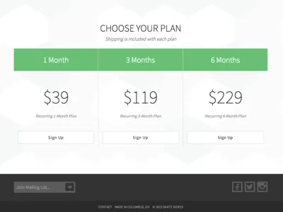 Pricing + Footer footer pricing responsive table webdesign