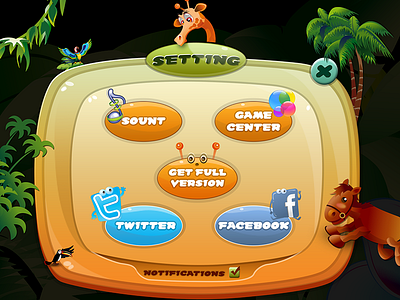 Setting view game ipad iphone popup setting ui view