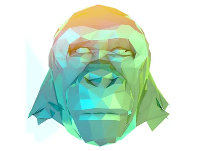Primate 3d c4d dino dinosaur face lowpoly primate render