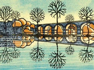 Cavado color cover illustration landscape texture