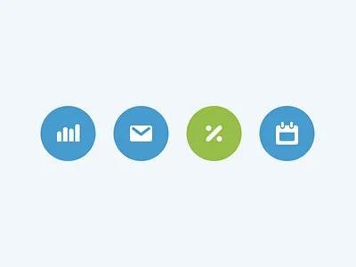 Newsletter Icons blue calendar circle digital discount ecommerce email green icon reports shopify web