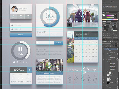 IshtarKit Progress buatoom calendar flat kit login player profile progress psd smooth template ui