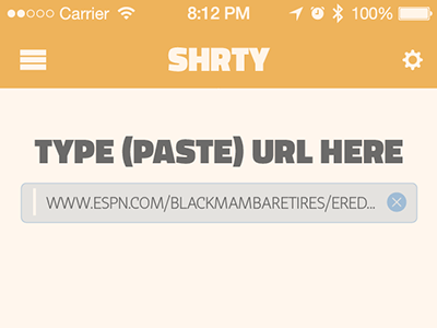 SHRTY iOS Shot flat flat design ios ios7 mobile app neutral short url