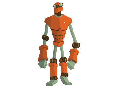 Rowbit character fist orange robot vector