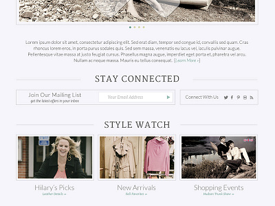 Fashion Blog Home Page blog fashion blog flat mailing list minimal website