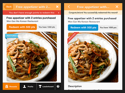 Gimmie Mobile Web Widget UI Iteration design flat fun gimmie interface loyalty minimal mobile rewards ui ux web
