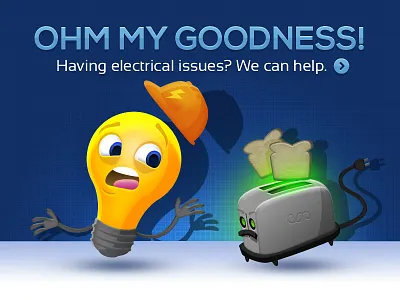 Ohm My Goodness! bulb character design electric light lightbulb web