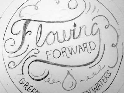 Flowing Forward graphic design hand drawn lettering typography