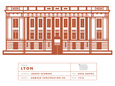 Lyon County Courthouse illustration iowa odes to justice