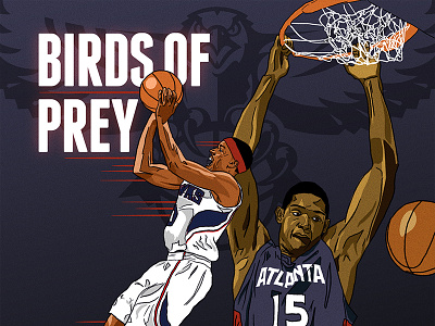 Atlanta Hawks - Teague Horford al horford atlanta hawks basketball birds dribbble dunk espn illustration jeff teague nba shot wings