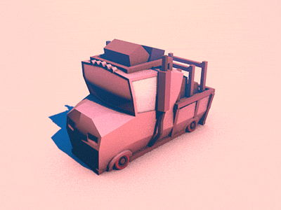 trucking.gif 3d animation c4d form geometric gif illustration mograph motion shape truck