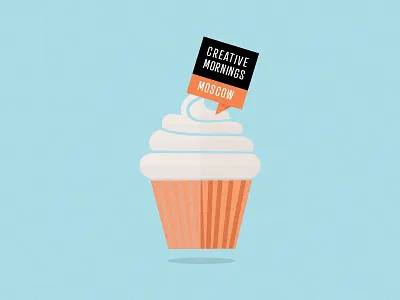 CreativeMornings cupcake breakfast creative mornings cupcake illustration illustrator moscow