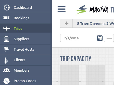 Trip Management Redesign navigation ui