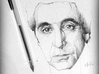 Al Pacino actor bic ink portrait