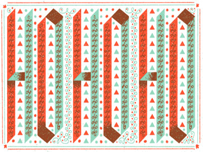 HO HO HO christmas frogers greeting card holidays lettering type