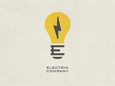 Electrik Company Logo Retro bolt branding company electric light bulb logo retro
