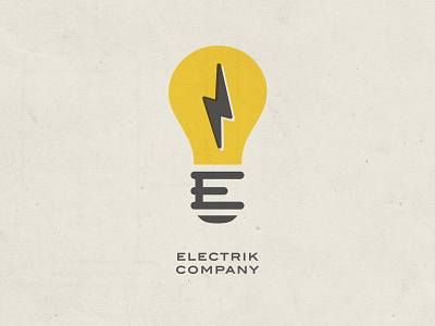 Electrik Company Logo Retro bolt branding company electric light bulb logo retro