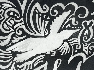 Fly! animal bird brush pen contrast decoration drawing freehand illustration ink silhouette sketch