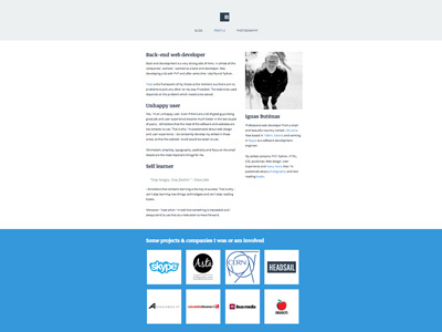 version blog personal page portfolio profile