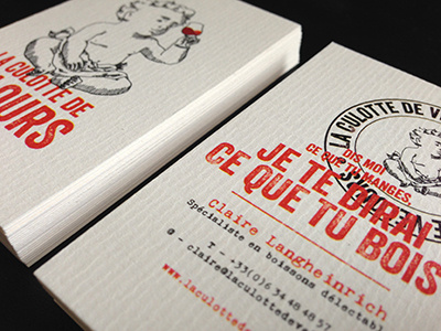 La Culotte de Velours - Business cards cards white wine shop