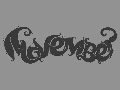 movember custom illustration lettering typography