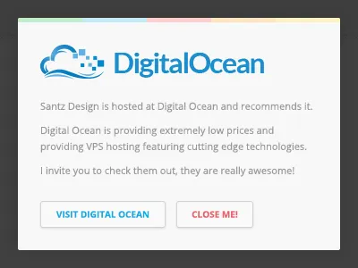 Santz • Silly modal css3 animations digital ocean hosting modal box santz design