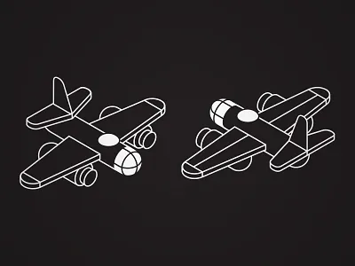 Isometric Planes icon illustration isometric planes