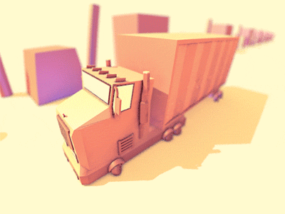 haul.gif 3d animation c4d form geometric gif illustration mograph motion shape truck