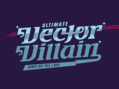 Ultimate Villain custom lettering vector villain