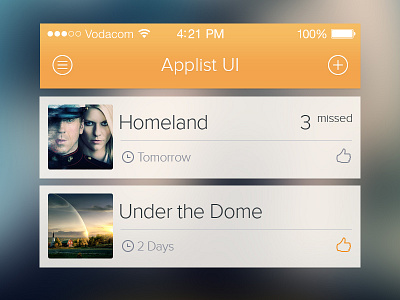 Applist UI app betraydan clean design flat flatui ios7 list ui