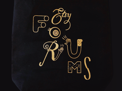 Hey Hey, Hi-five! black gold hi five high 5 lettering silkscreen