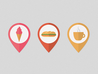 Map pins coffee cream food ice icons map pin pins ui