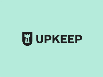 Upkeep Tower cleaning green home key keyhole king logo royal service shield tower trust